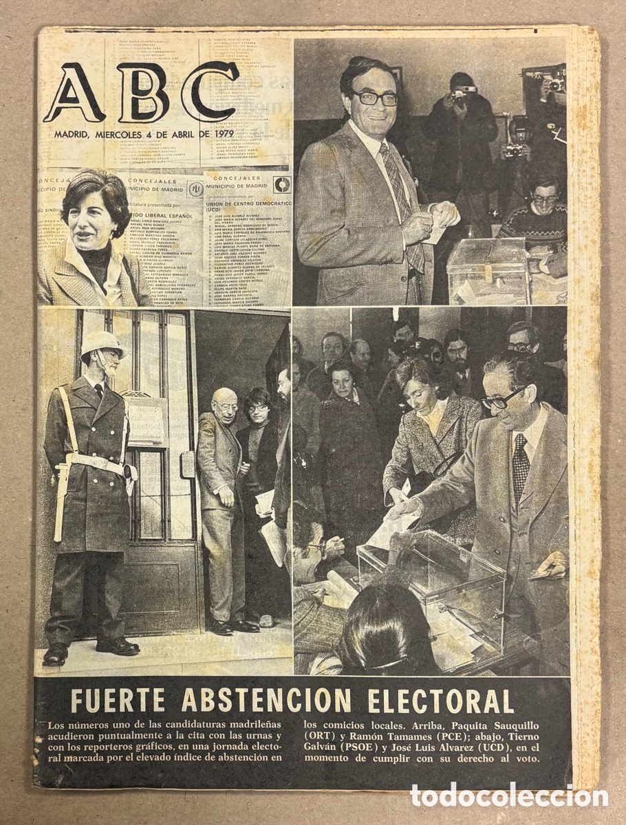 Colecionismo de Revistas e Jornais: ABC (4 ABRIL 1979). FUERTE ABSTENCI&Oacute;N EN LA ELECCIONES MUNICIPALES,..