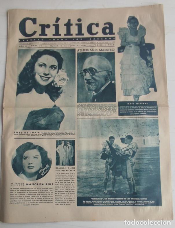 Coleccionismo de revistas y peri&oacute;dicos: REVISTA CRITICA A&Ntilde;O 1952, MATI MISTRAL, TORERO JUMILLANO, EL NI&Ntilde;O JOSEFA Y PEPE, SILVIA MORGAN, ETC.