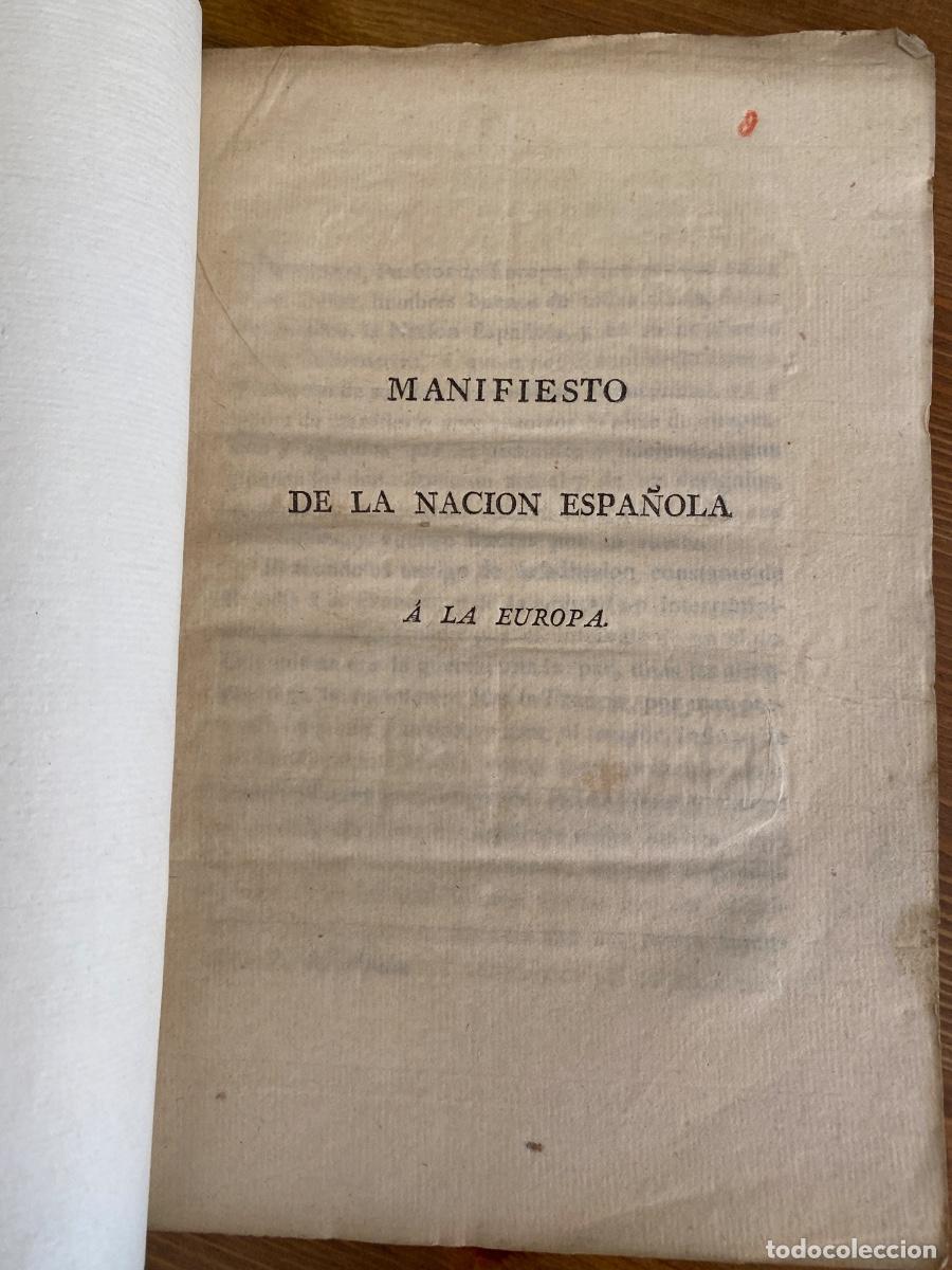Coleccionismo de revistas y peri&oacute;dicos: MANIFIESTO DE LA NACION ESPA&Ntilde;OLA A LA EUROPA MARTIN DE GARAY 1809