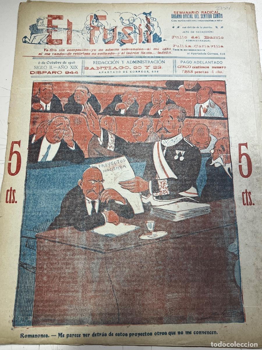 Collection Magazines and Newspapers: EL FUSIL. 6 OCTUBRE 1916. SIGLO II. A&Ntilde;O XIX. SEMANARIO RADICAL. 7 P&Aacute;G.