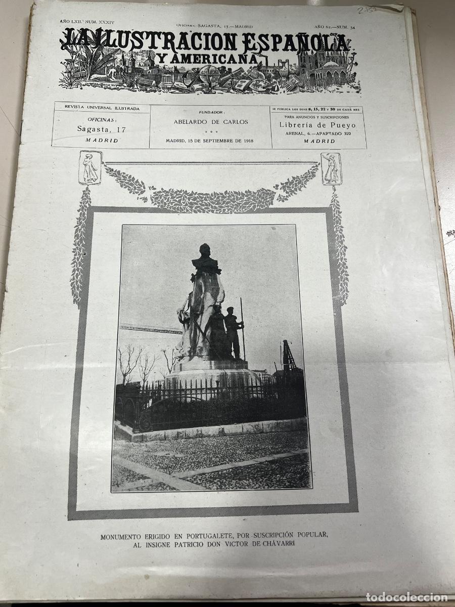 Coleccionismo de revistas y peri&oacute;dicos: LA ILUSTRACI&Oacute;N ESPA&Ntilde;OLA Y AMERICANA. A&Ntilde;O 62. N&deg; 34. MADRID, 15 DE SEPTIEMBRE DE 1918.