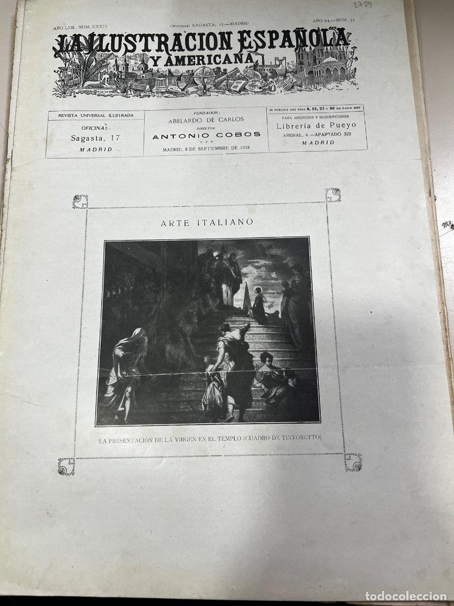 Coleccionismo de revistas y peri&oacute;dicos: LA ILUSTRACI&Oacute;N ESPA&Ntilde;OLA Y AMERICANA. A&Ntilde;O 62. N&deg; 33. MADRID, 8 DE SEPTIEMBRE DE 1918.