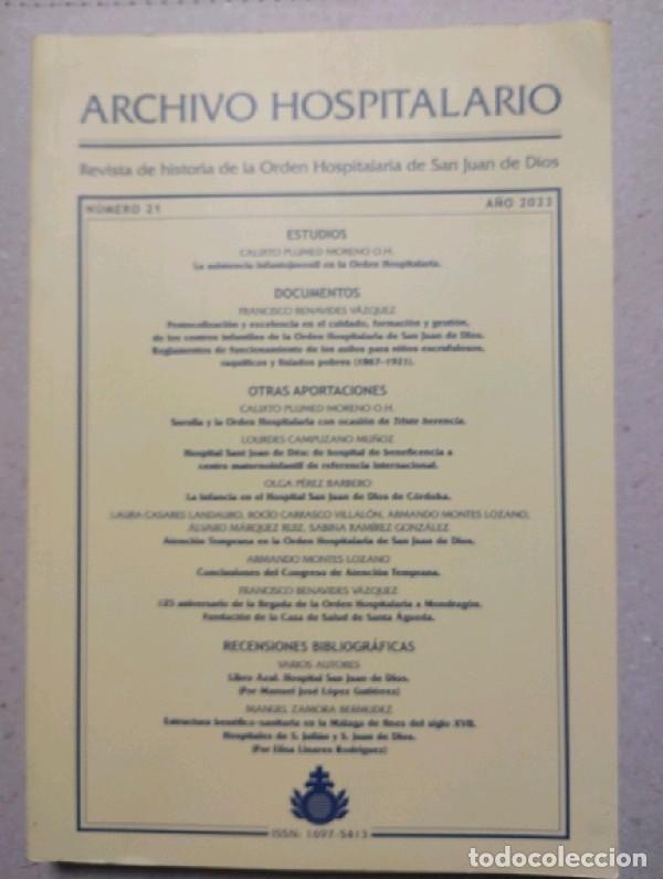 Coleccionismo de revistas y peri&oacute;dicos: Archivo Hospitalario. Revista de historia de la Orden Hospitalaria de San Juan de Dios