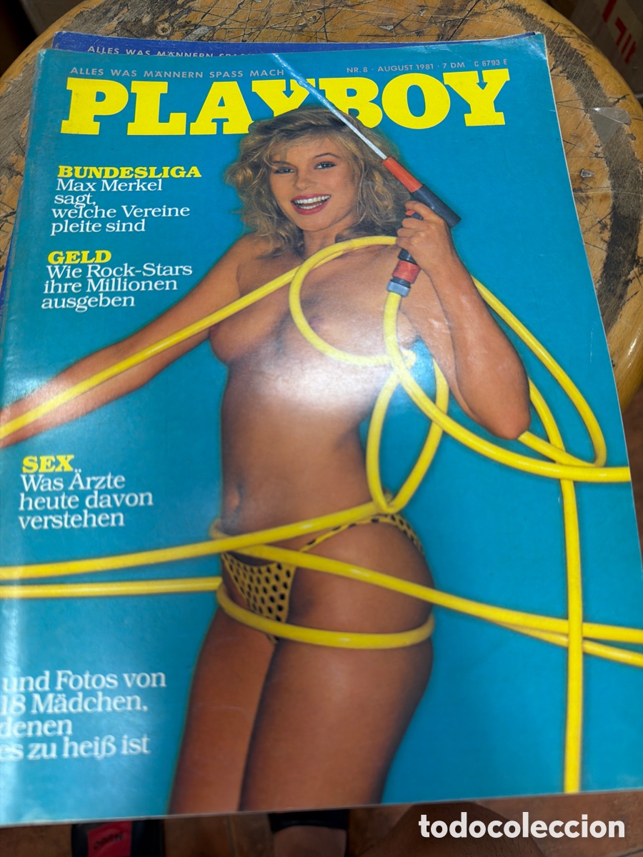 Coleccionismo de revistas y peri&oacute;dicos: Lote de 2 revistas playboy edici&oacute;n alemana.a&ntilde;o 1981.agosto y junio.contienen p&oacute;ster central