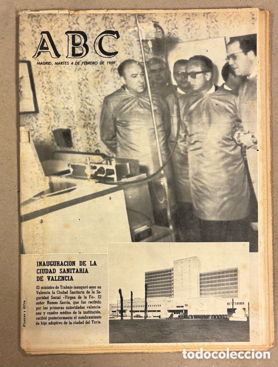 Coleccionismo de revistas y peri&oacute;dicos: ABC (4 DE FEBRERO DE 1969). INAUGURACI&Oacute;N DE LA CIUDAD SANITARIA VIRGEN DE LA FE DE VALENCIA