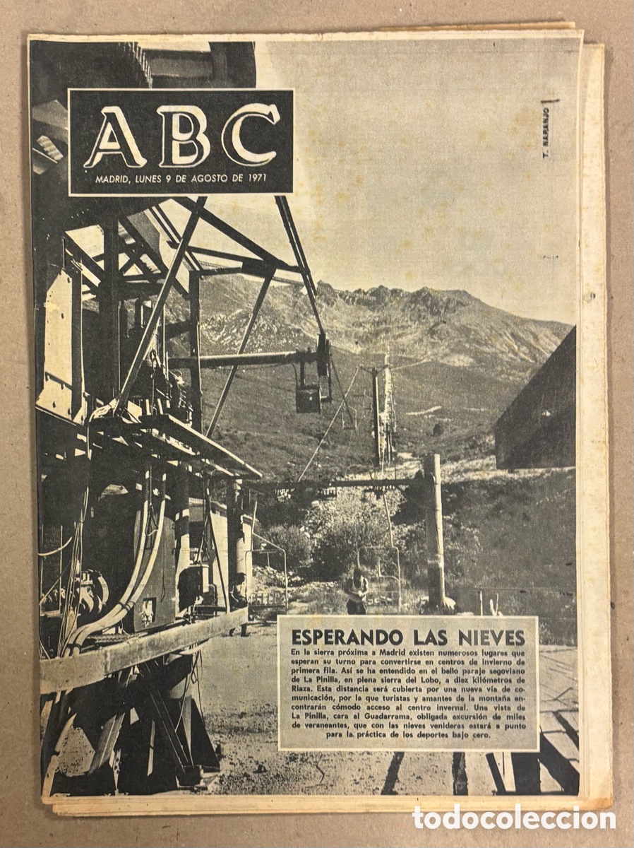 Coleccionismo de revistas y peri&oacute;dicos: ABC (9 DE AGOSTO DE 1971). ESTACI&Oacute;N DE ESQU&Iacute; LA PINILLA (SEGOVIA),&hellip; ANUNCIOS DE PEL&Iacute;CULAS,&hellip;