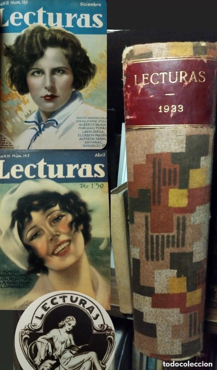 Collection Magazines and Newspapers: Tomo A&ntilde;o Completo 1933 Revista LECTURAS - Gran Formato Ilustrado - Encuadernaci&oacute;n Art D&eacute;co