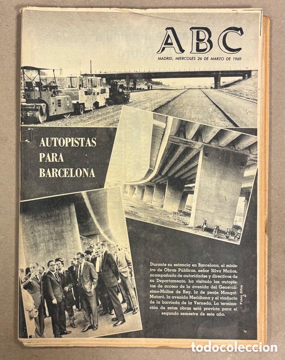 Coleccionismo de revistas y peri&oacute;dicos: ABC (26 MARZO 1969). VISITA NUEVAS AUTOPISTAS PARA BARCELONA, CHARLIE RIVEL,&hellip;