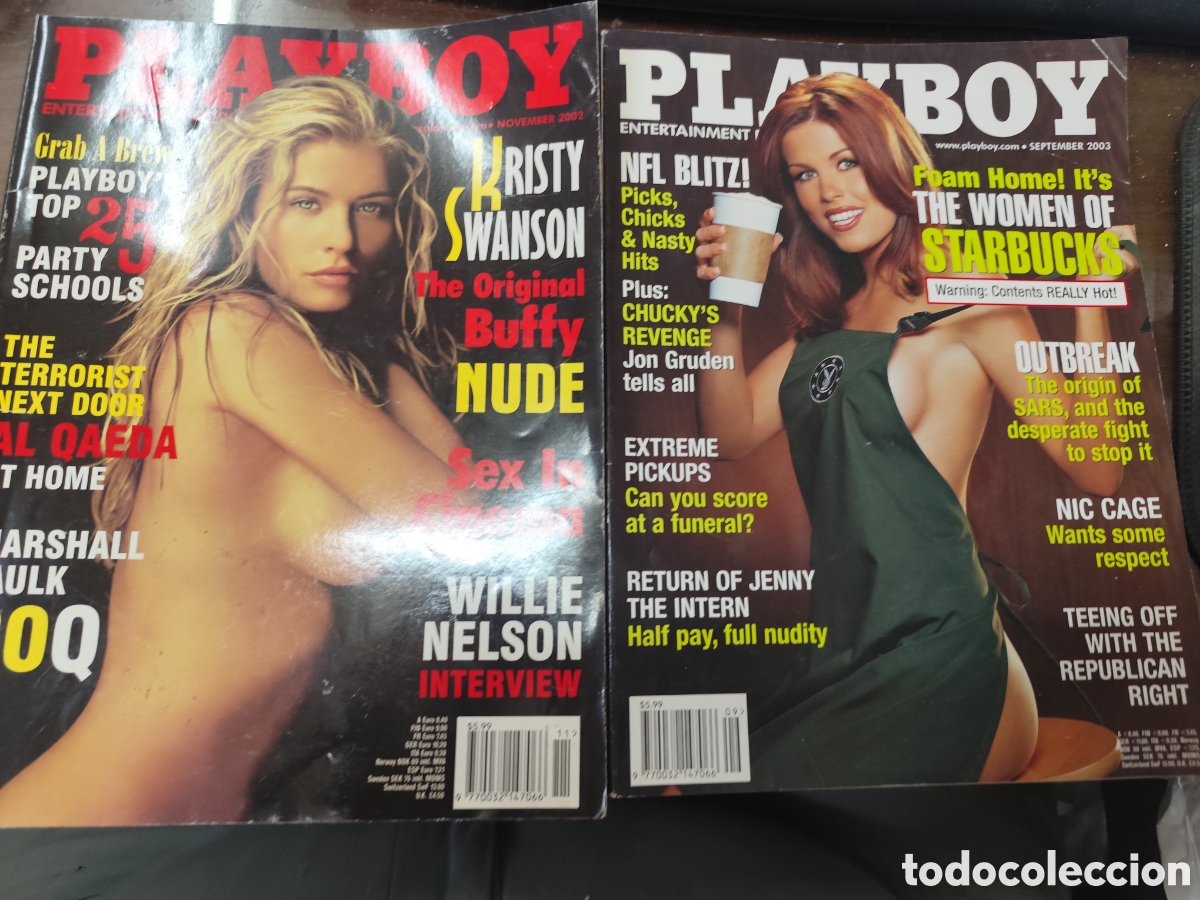 Coleccionismo de revistas y peri&oacute;dicos: Lote 2 ejemplares Playboy edici&oacute;n Usa. Incluye p&oacute;ster central