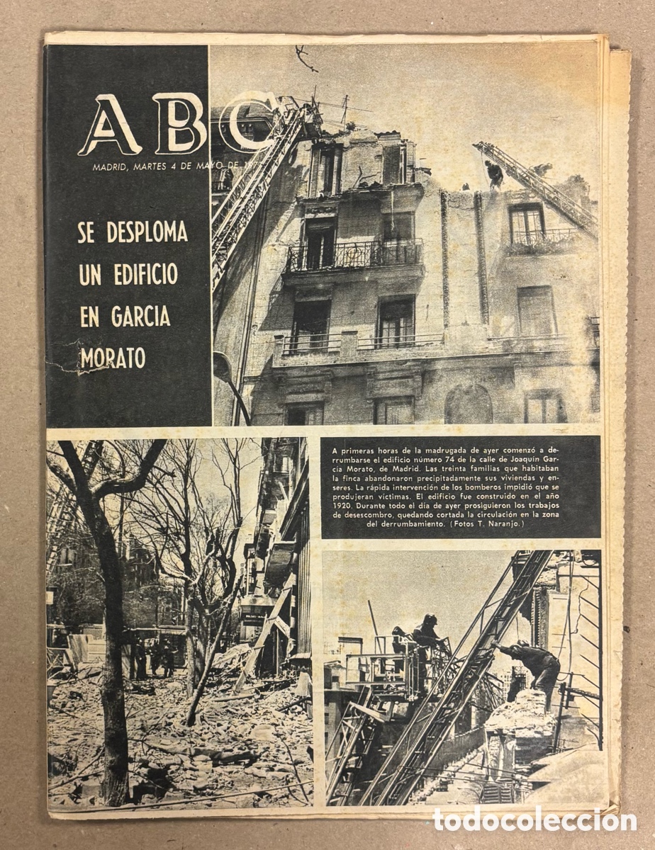 Coleccionismo de revistas y peri&oacute;dicos: ABC (4 MAYO 1971). SE DESPLOMA UN EDIFICIO EN GARC&Iacute;A MORATO (MADRID), COPA DEL GENERALISIMO,&hellip;