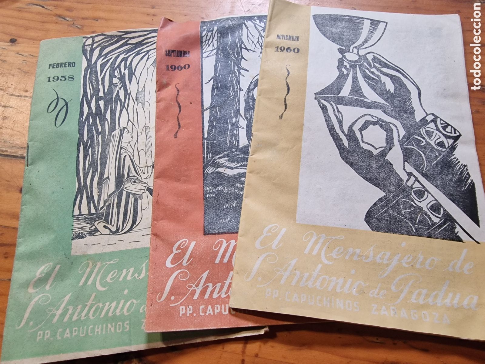 Coleccionismo de revistas y peri&oacute;dicos: Lote 3 revistas,el mensajero de s.antonio de padua ,a&ntilde;o 1958-60