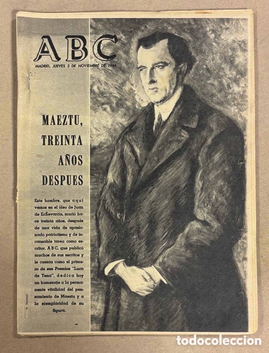 Coleccionismo de revistas y peri&oacute;dicos: ABC (3 NOVIEMBRE 1966). RAMIRO DE MARZTU 30 A&Ntilde;OS DESPU&Eacute;S, REPORTAJE CICLISTA GUILLERMO TIMONER
