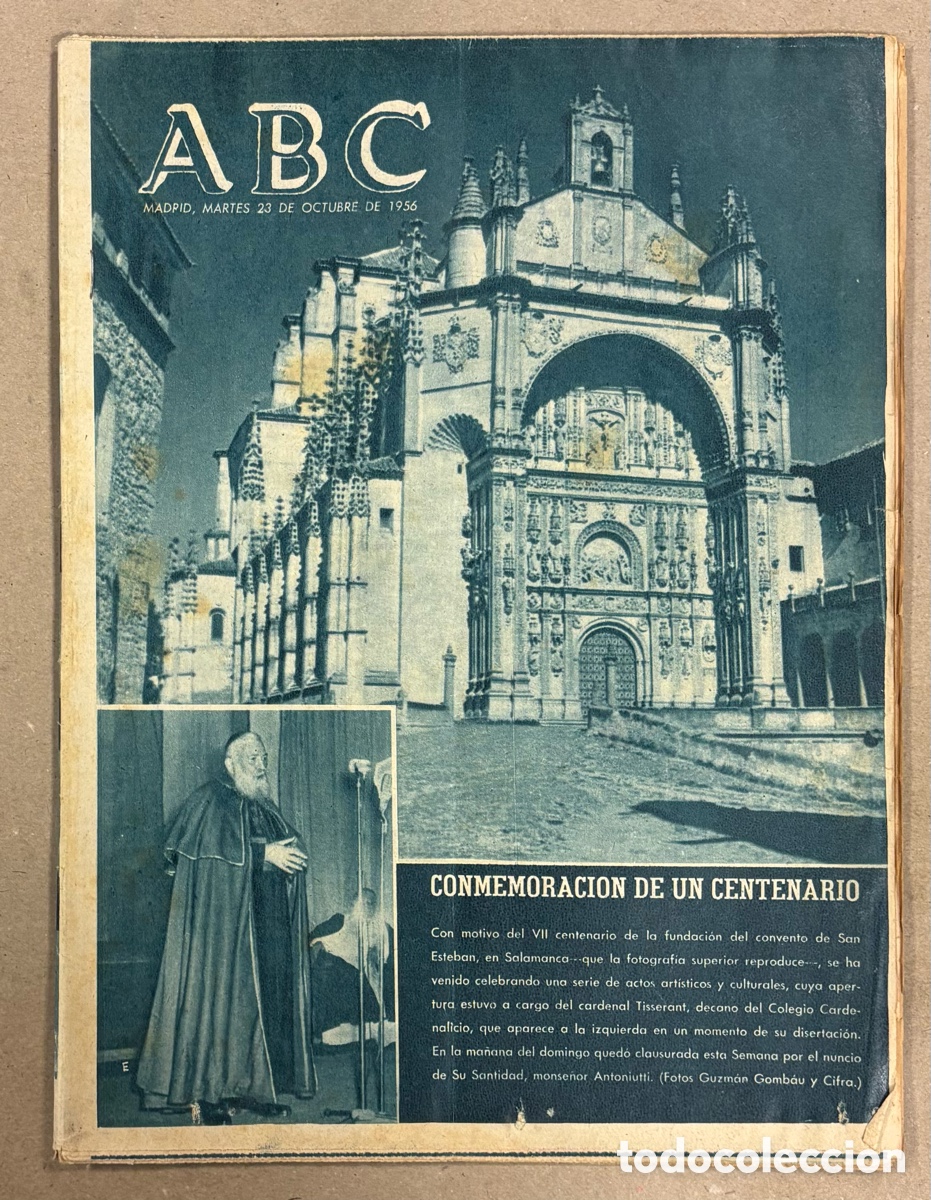 Coleccionismo de revistas y peri&oacute;dicos: ABC (23 OCTUBRE 1956). CONMEMORACI&Oacute;N CENTENARIO CONVENTO DE SAN ESTEBAN SALAMANCA,&hellip;
