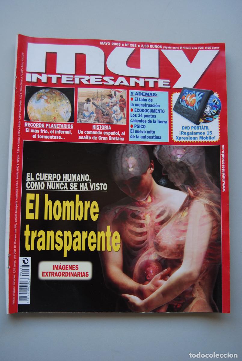 Coleccionismo de revistas y peri&oacute;dicos: MUY INTERESANTE.NUM.288-2005:EL HOMBRE TRANSPARENTE-RECORDS PLANETARIOS-COMANDO ESPA&Ntilde;OL-MENSTRUACION