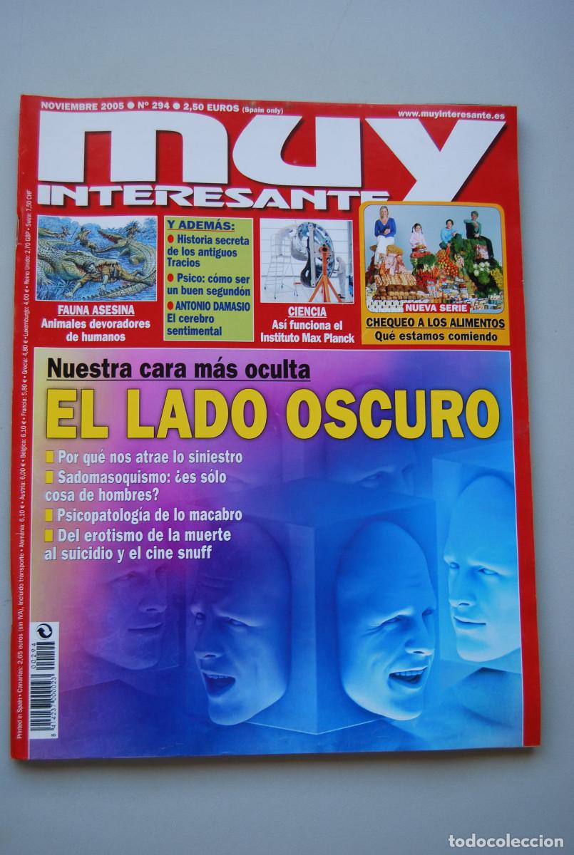 Coleccionismo de revistas y peri&oacute;dicos: MUY INTERESANTE.NUM.294-2005: EL LADO OSCURO-FAUNA ASESINA-INSTITUTO MAX PLANCK-ANTONIO DAMASIO