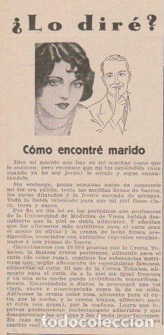 Coleccionismo de revistas y peri&oacute;dicos: Publicidad com&eacute;tica: crema Tokalon - 1930