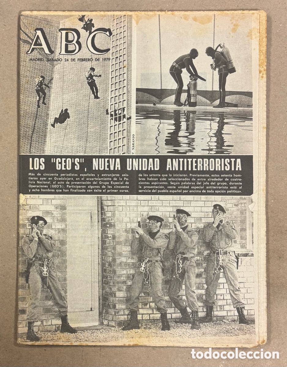 Coleccionismo de revistas y peri&oacute;dicos: ABC (24 DE FEBRERO DE 1979). LOS GEO NUEVA UNIDAD ANTITERRORISTA, LESI&Oacute;N DE CAMACHO,..,