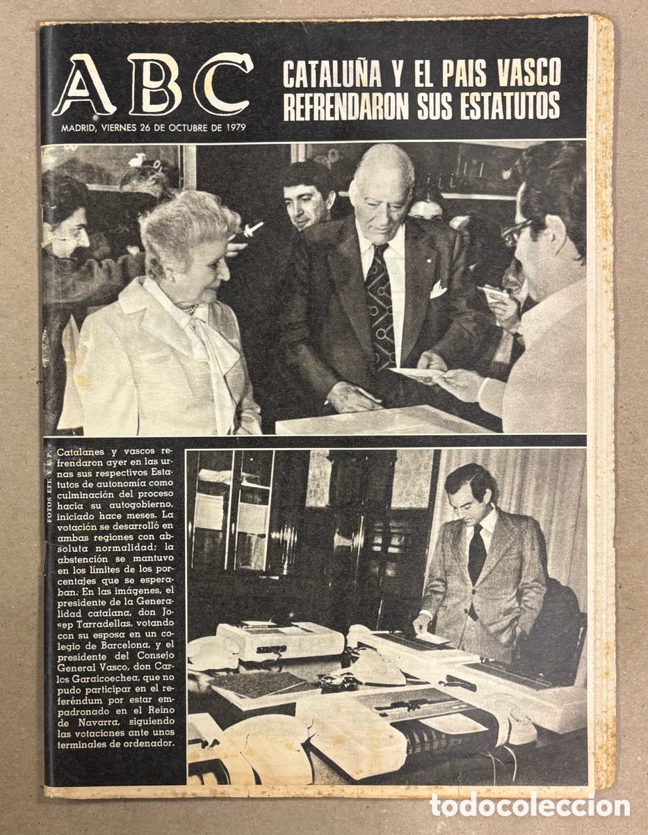 Coleccionismo de revistas y peri&oacute;dicos: ABC (26 DE OCTUBRE DE 1979). CATALU&Ntilde;A Y EL PA&Iacute;S VASCO REFRENDARON SUS ESTATUTOS,&hellip;