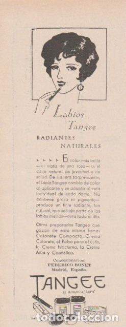 Coleccionismo de revistas y peri&oacute;dicos: Publicidad cosm&eacute;tica: labios Tangee - 1930