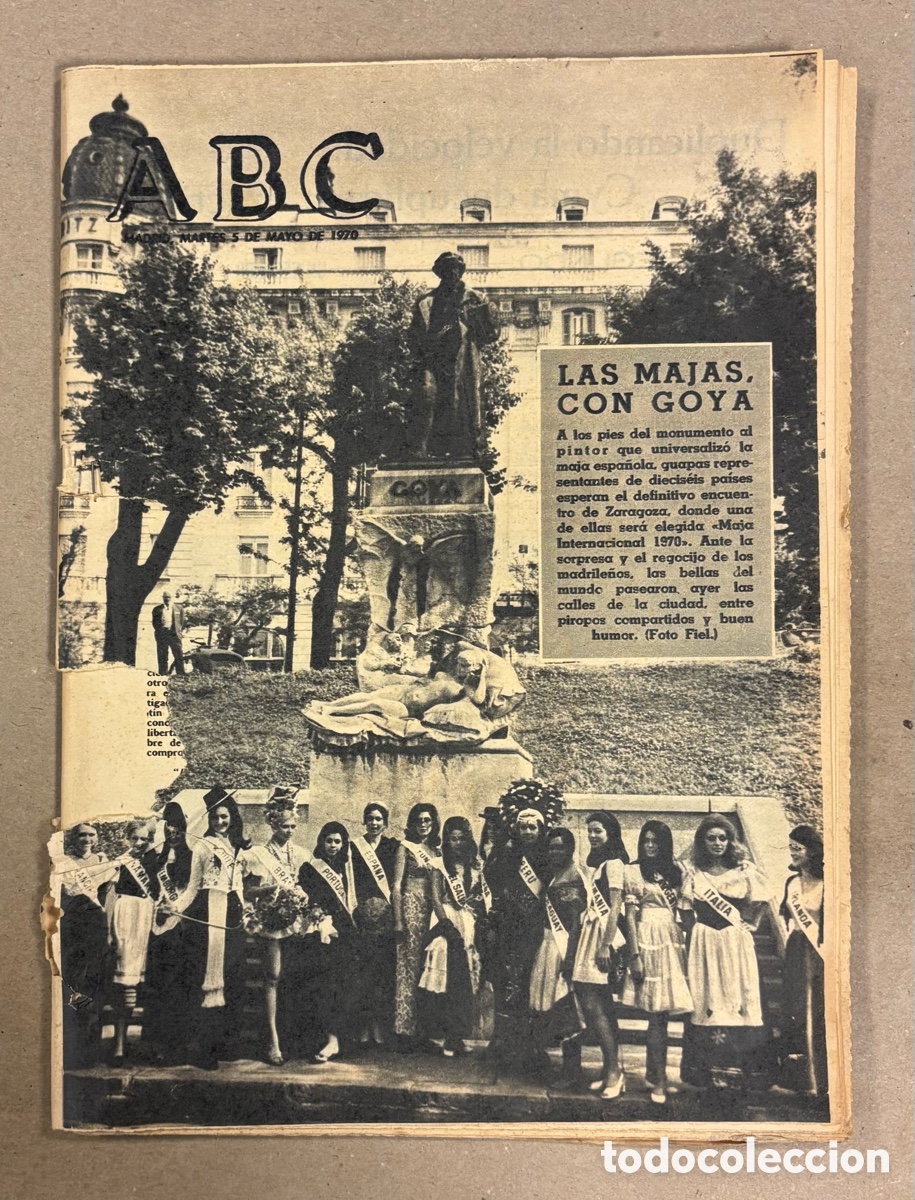 Coleccionismo de revistas y peri&oacute;dicos: ABC (5 MAYO 1970). CERTAMEN MAJA INTERNACIONAL 1970 EN ZARAGOZA, F&Uacute;TBOL FEMENINO EN VIZCAYA