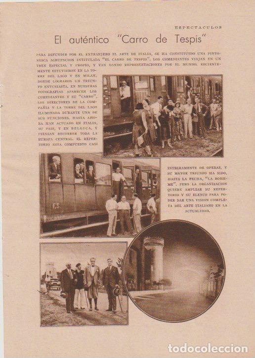 Coleccionismo de revistas y peri&oacute;dicos: * TEATRO * &Oacute;PERA * ITALIA * Agrupaci&oacute;n teatral El carro de Tespis -1930