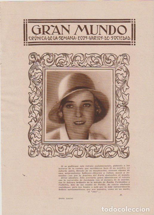 Coleccionismo de revistas y peri&oacute;dicos: Srta. Emilia Tordesillas y Calbet&oacute;n - 1930
