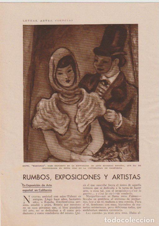 Coleccionismo de revistas y peri&oacute;dicos: Arte: obras de Souto, Jos&eacute; Frau, Creixams, Vayreda, &Aacute;ngeles Santos, Pruna, Mompou, Sisquellas- 1930