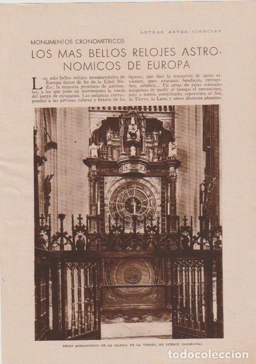 Coleccionismo de revistas y peri&oacute;dicos: Los m&aacute;s bellos relojes astron&oacute;micos de Europa - 1930