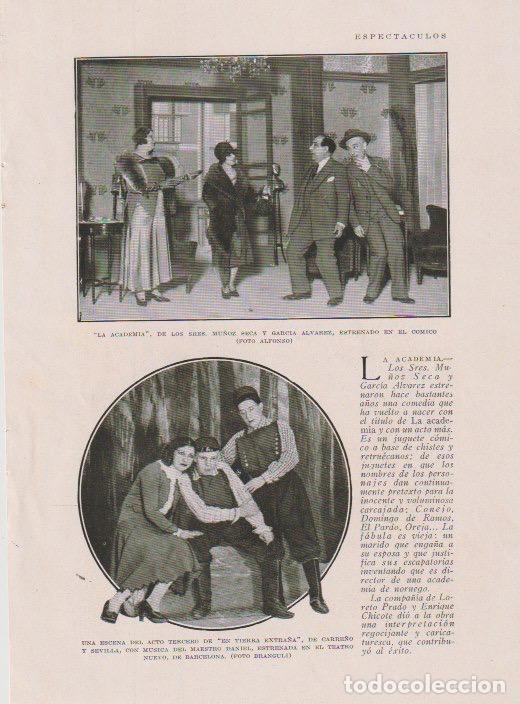 Coleccionismo de revistas y peri&oacute;dicos: * TEATRO * Estrenos de La Academia, de Mu&ntilde;oz Seca; Guillermo Rold&aacute;n de Bartolon&eacute; Soler - 1930