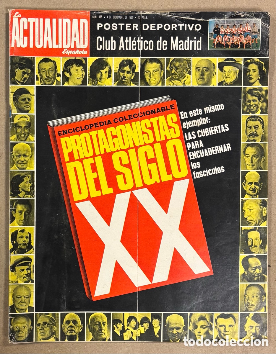Coleccionismo de revistas y peri&oacute;dicos: LA ACTUALIDAD ESPA&Ntilde;OLA N&deg; 935 (1969). CLUB ATL&Eacute;TICO MADRID POSTER, PRIMO DE RIVERA, SIMCA 1200,..