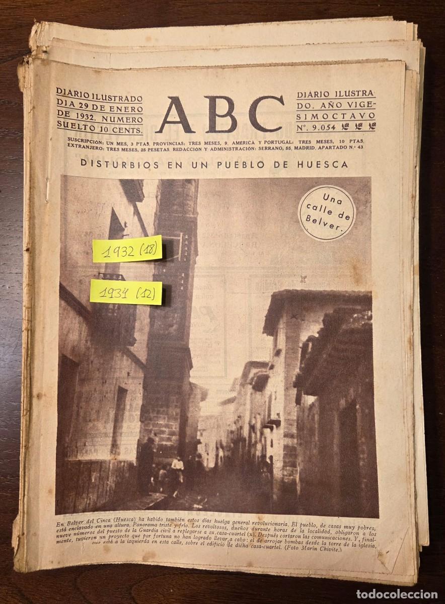 Coleccionismo de revistas y peri&oacute;dicos: Gran Lote 89 Peri&oacute;dicos ABC Antiguos (1930 - 1965)