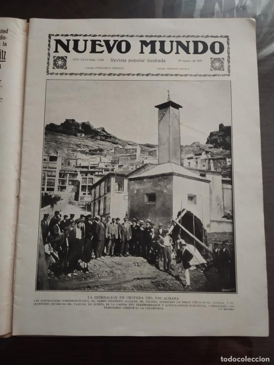 Coleccionismo de revistas y peri&oacute;dicos: HOJA NUEVO MUNDO 20 AGOSTO 1920, INUNDACI&Oacute;N EN CERVERA DEL R&Iacute;O ALHAMA
