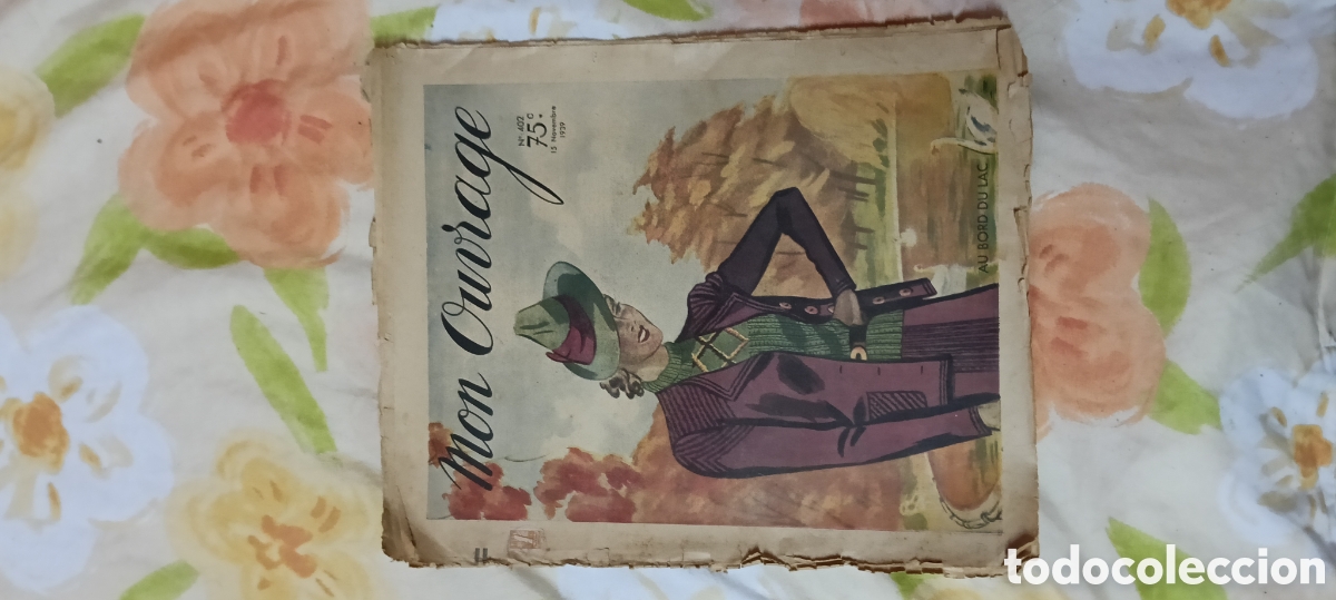 Coleccionismo de revistas y peri&oacute;dicos: 1939 French Vintage Magazine Mon Ouvrage No 402, Nov 15 1939, Art Deco Sewing Patterns Embroidery Cr