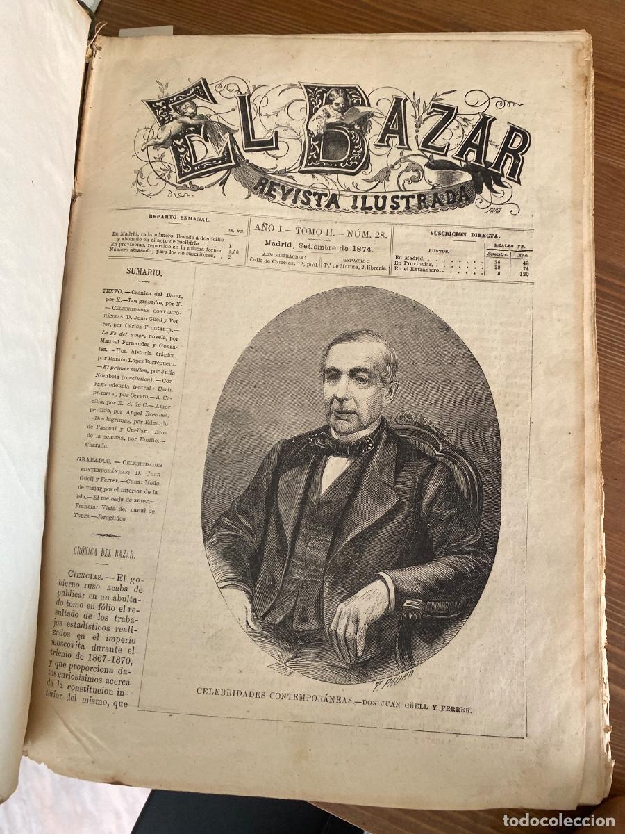 Coleccionismo de revistas y peri&oacute;dicos: EL BAZAR REVISTA ILUSTRADA, A&Ntilde;O I, TOMO II, N&ordm; 28 AL 57, sep 1874 a feb 1875