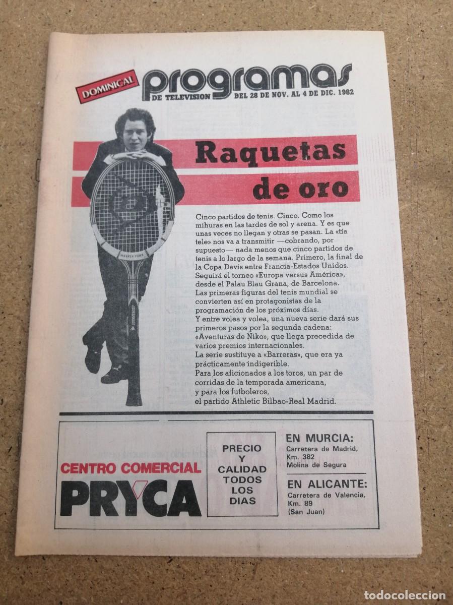 Coleccionismo de revistas y peri&oacute;dicos: REVISTA PROGRAMACION TV (28 NOVIEMBRE - 4 DICIEMBRE 1982)