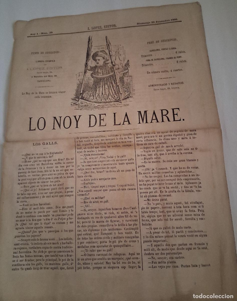 Coleccionismo de revistas y peri&oacute;dicos: LO NOY DE LA MARE any I n&uacute;m 29 diumenje 23 desembre 1866 ed. I L&oacute;pez, Editor