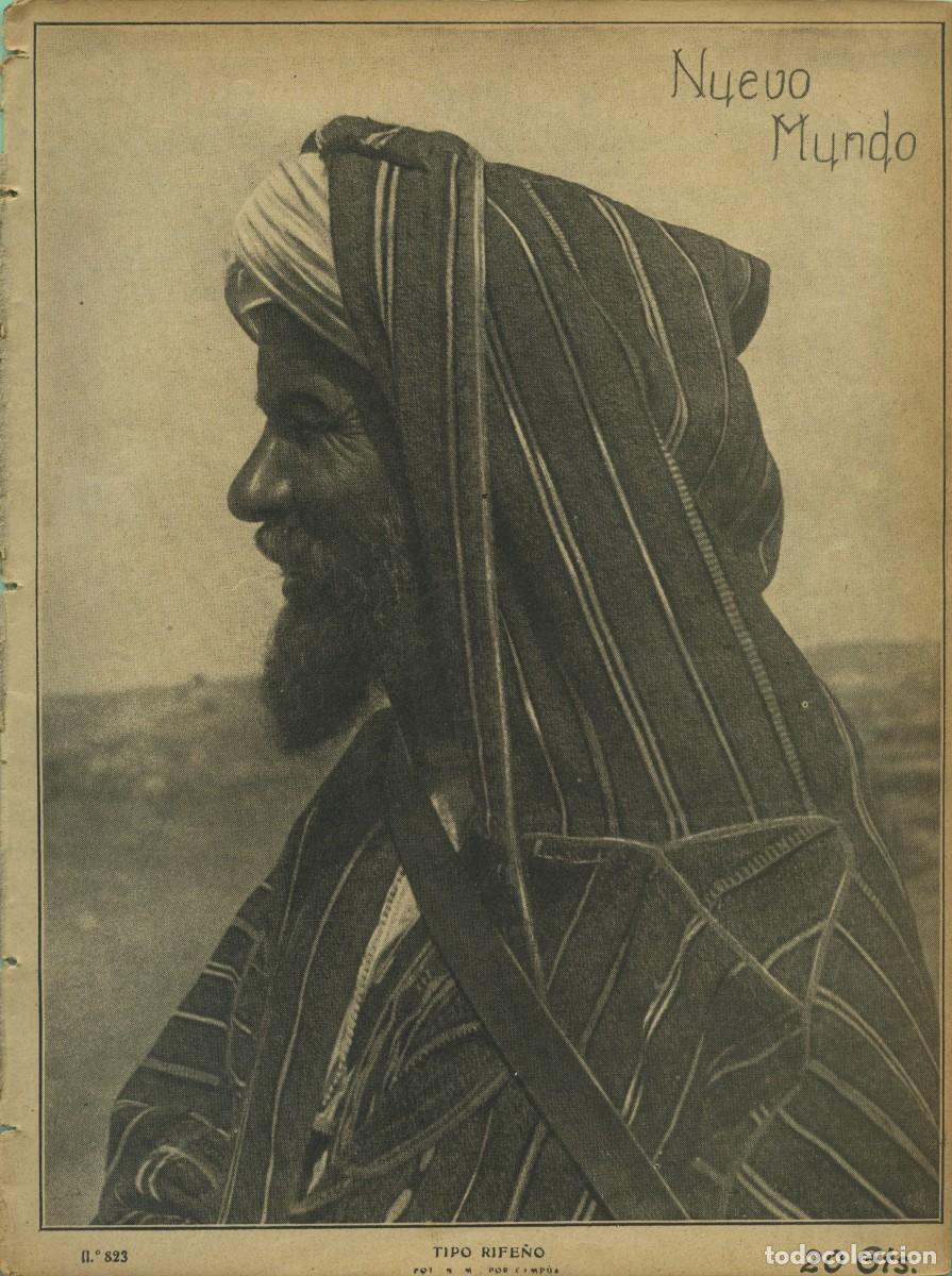 Coleccionismo de revistas y peri&oacute;dicos: NUEVO MUNDO. N&ordm; 823. A&ntilde;o XVI. Jueves 14 de octubre de 1909. TIPO RIFE&Ntilde;O. Sin paginar