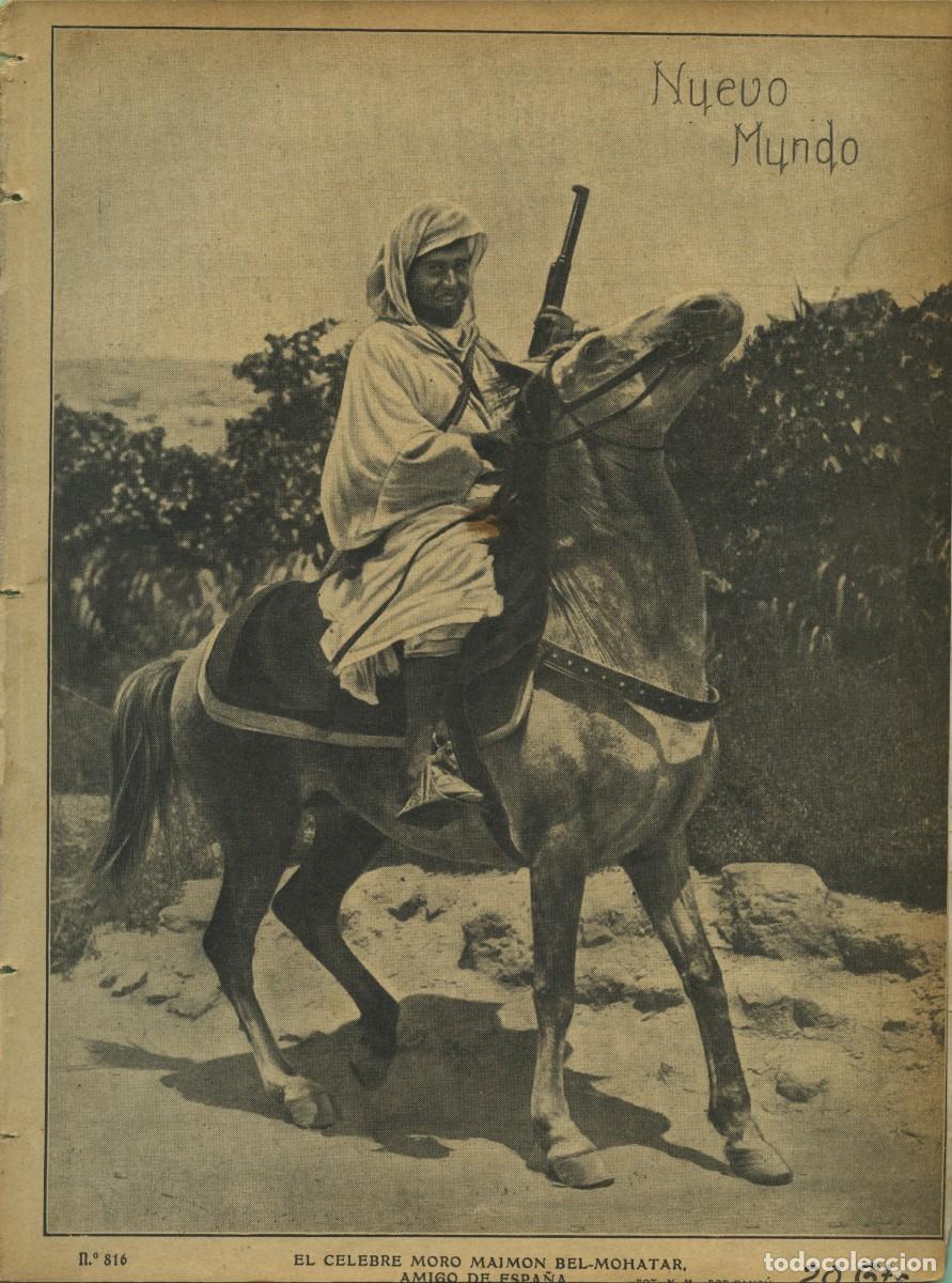Coleccionismo de revistas y peri&oacute;dicos: NUEVO MUNDO. N&ordm; 816. A&ntilde;o XVI. Jueves 26 de agosto de 1909. EL C&Eacute;LEBRE MORO MAIMON BEL-MOHATAR. AMIGO