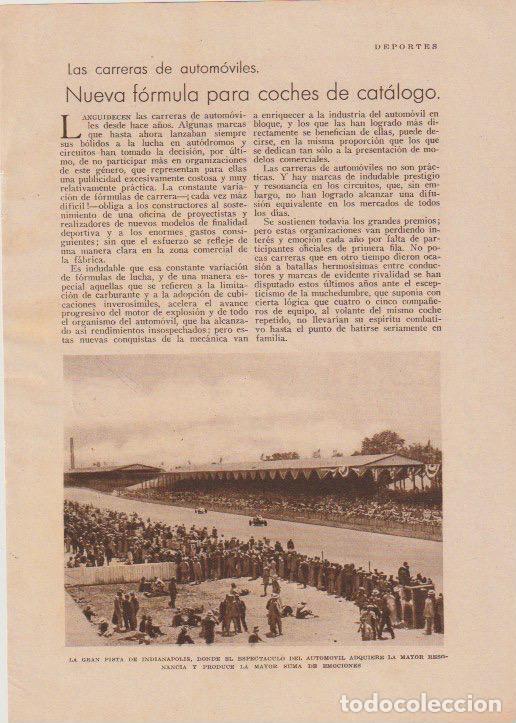 Coleccionismo de revistas y peri&oacute;dicos: * AUTOMOVILISMO * Indian&aacute;polis; Brookland Alhambra, Lasarte; Malcolm Campbell - 1930