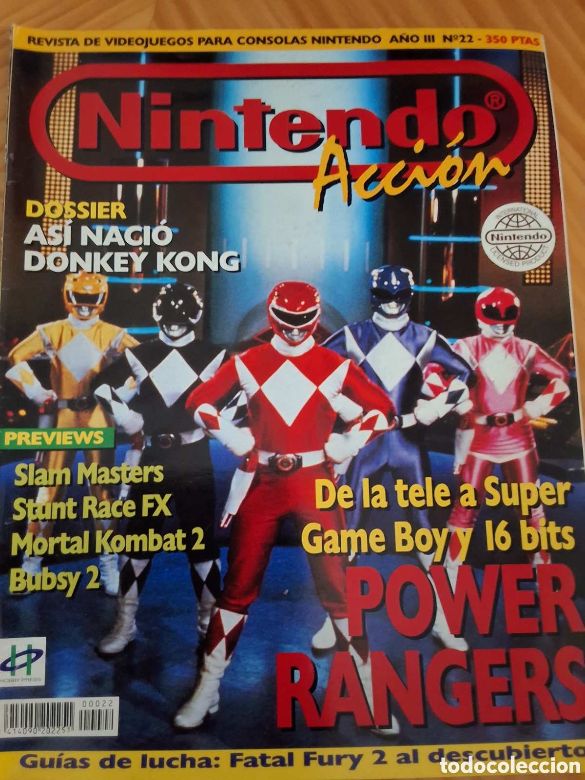 Coleccionismo de revistas y peri&oacute;dicos: Nintendo accion revista consolas n&uacute;mero 22 a&ntilde;o 1994/9 power rangers