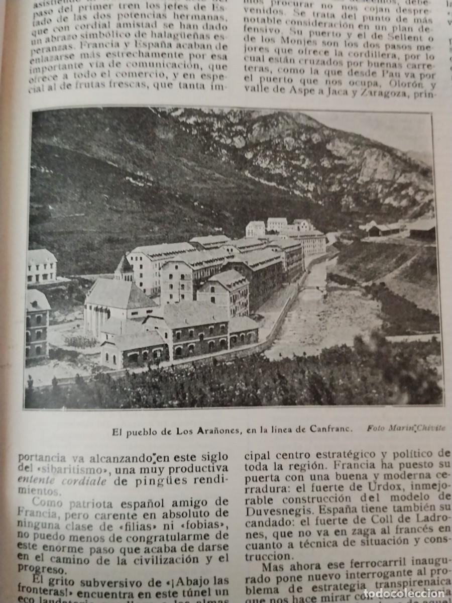 Coleccionismo de revistas y peri&oacute;dicos: CANFRANC EL PUEBLO DE LOS ARAN̈ONES FERROCARRIL TUNEL HOJA A&Ntilde;O 1928