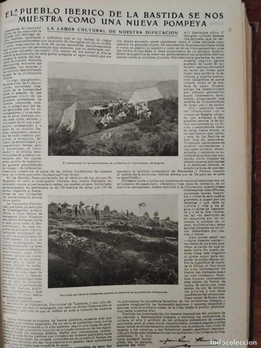 Coleccionismo de revistas y peri&oacute;dicos: EL PUEBLO IBERICO DE LA BASTIDA LAS ALCUSES DE MOGENTE VALENCIA HOJA A&Ntilde;O 1928