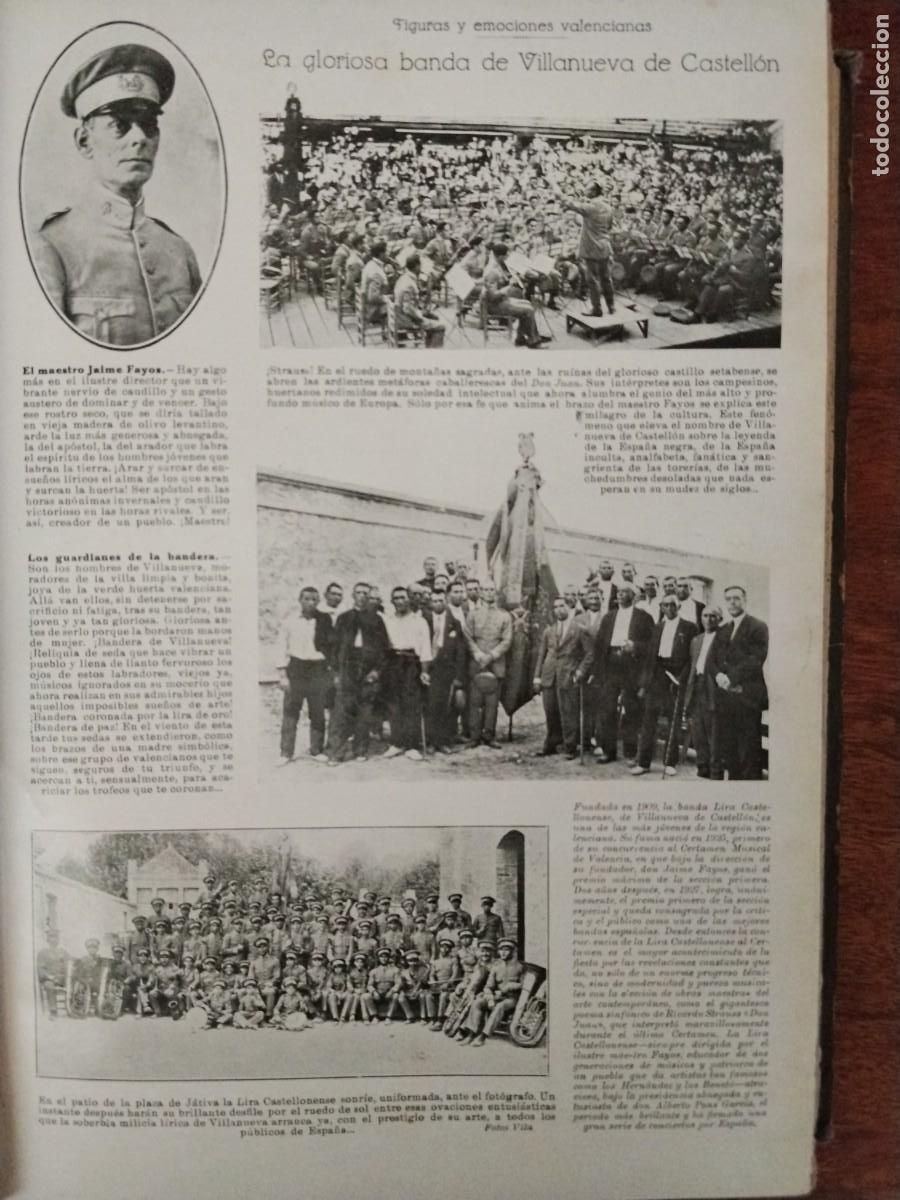 Coleccionismo de revistas y peri&oacute;dicos: LA GLORIOSA BANDA DE VILLANUEVA DE CASTELLON DIRECTOR JAIME FAYOS HOJA A&Ntilde;O 1928