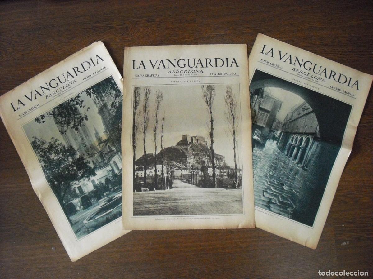 Sammeln von Zeitschriften und Zeitungen: LA VANGUARDIA, LOTE DE 3 DE ESPA&Ntilde;A PINTORESCA 1930
