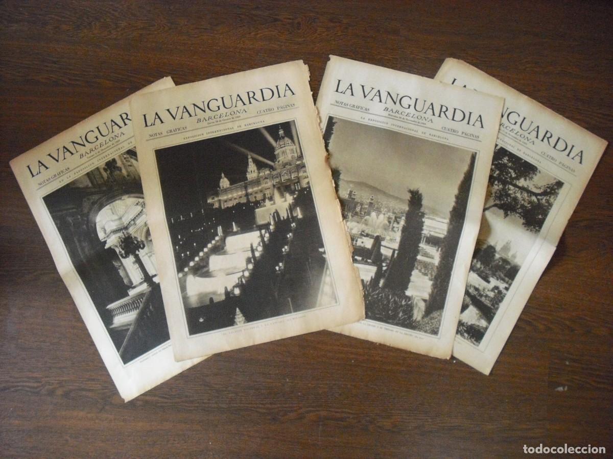 Sammeln von Zeitschriften und Zeitungen: LA VANGUARDIA , LOTE DE 4 DEL PALACIO NACIONAL DURANTE LA EXPOSICION INTERNACIONAL DE BARCELONA,1929