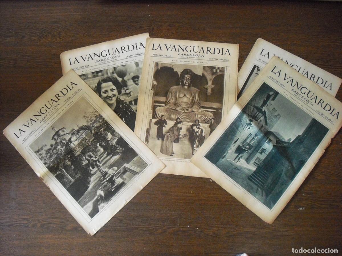 Sammeln von Zeitschriften und Zeitungen: LA VANGUARDIA, LOTE DE 5 SOBRE LA EXPOSICION INTERNACIONAL DE BARCELONA. 1929 / 30