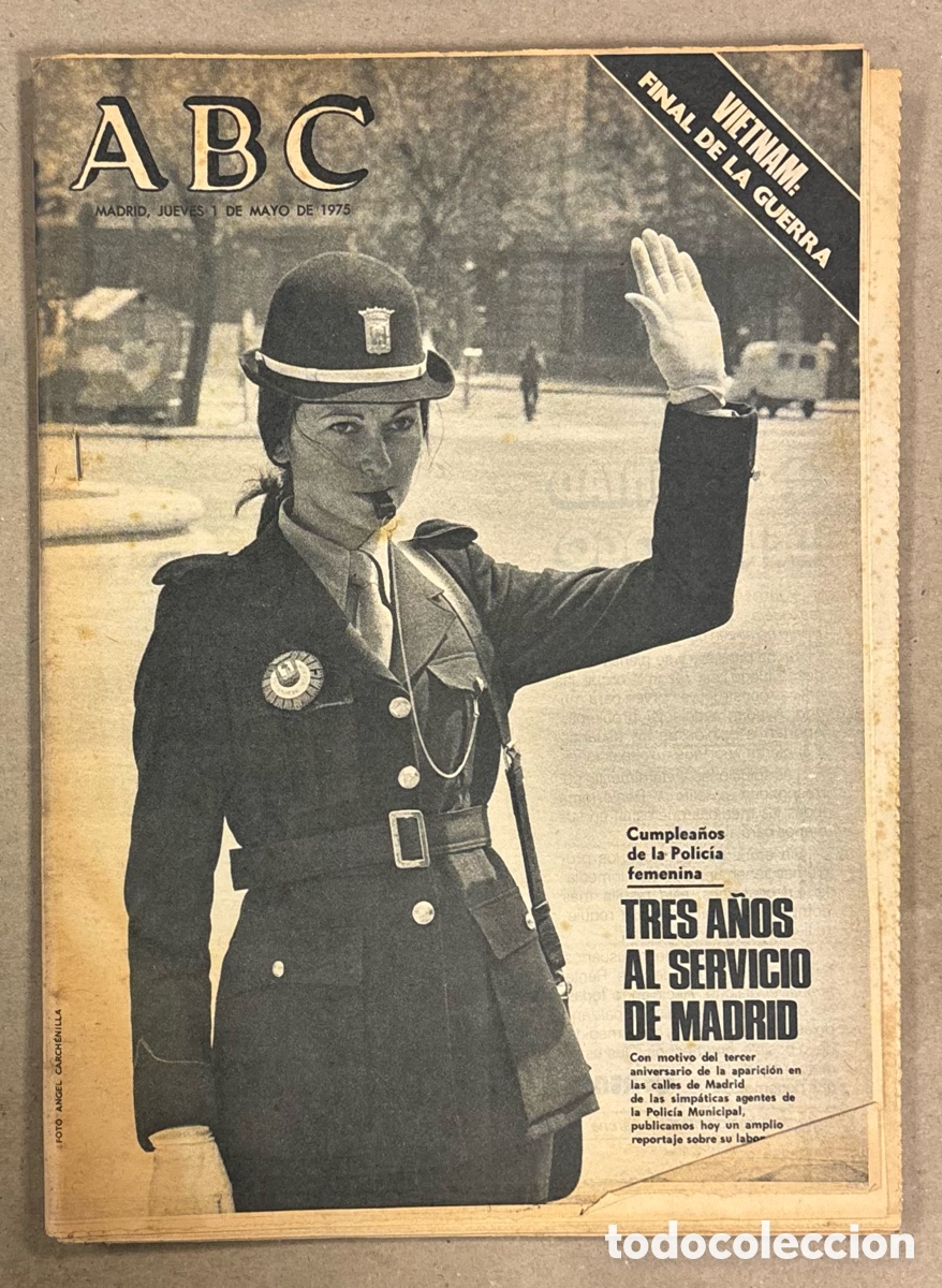 Coleccionismo de revistas y peri&oacute;dicos: ABC (1 MAYO 1975). CUMPLEA&Ntilde;OS POLIC&Iacute;A MUNICIPAL FEMENINA MADRID, FINAL GUERRA VIETNAM, ZARAGOZA 6-1