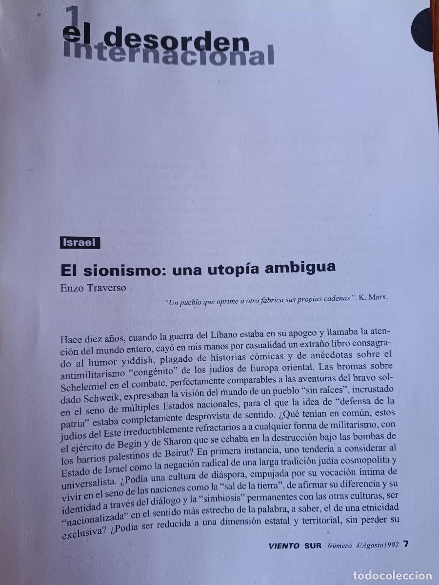 Coleccionismo de revistas y peri&oacute;dicos: ORIGEN DEL SIONISMO, UNA UTOPIA AMBIGUA. 11 PAGINAS DE REVISTA VIENTO SUR, 1992