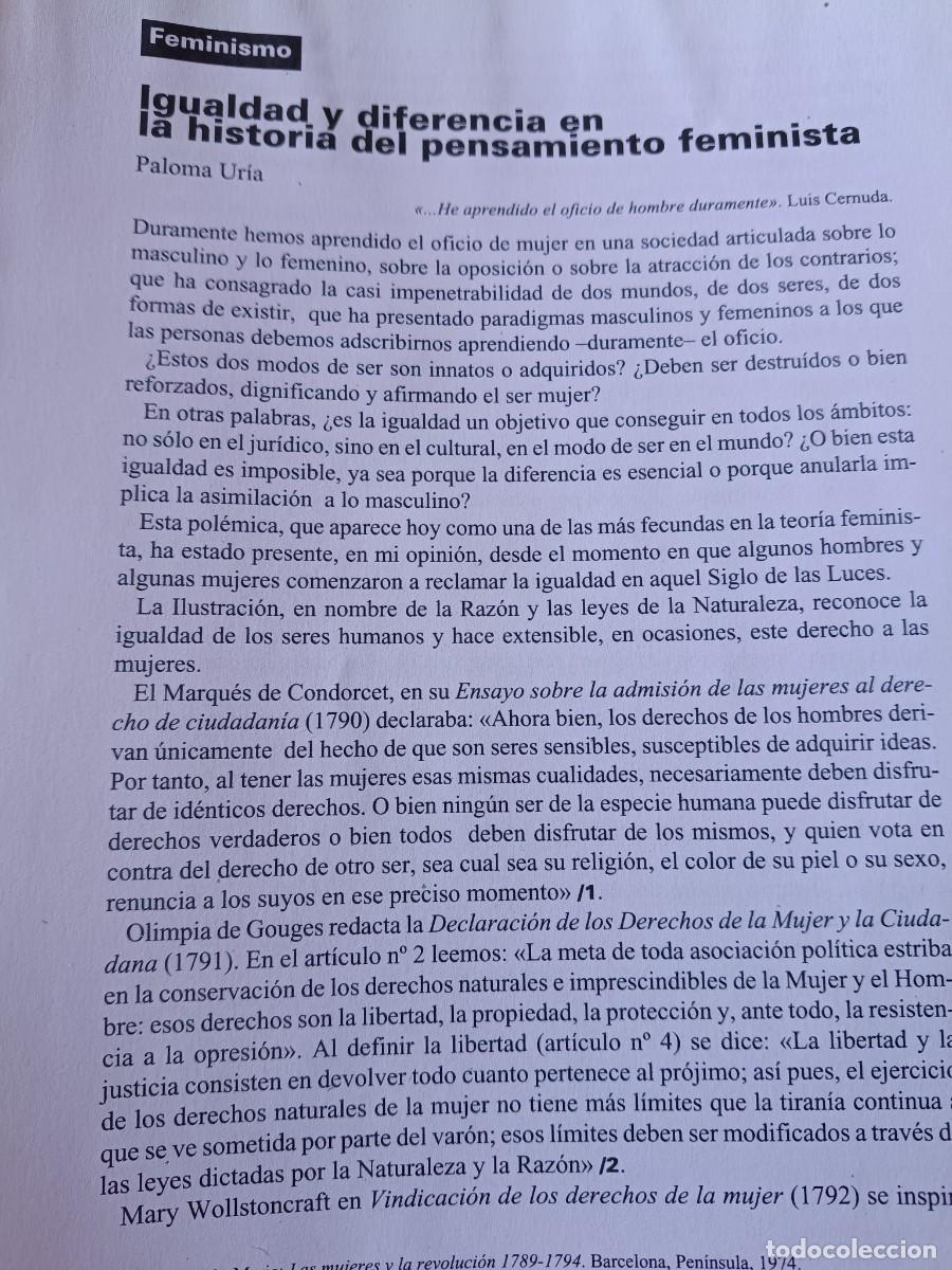 Coleccionismo de revistas y peri&oacute;dicos: IGUALDAD Y DIFERENCIA EN LA HISTORIA DEL MOVIMIENTO FEMINISTA. 13 PAGINAS DE REVISTA VIENTO SUR 1992