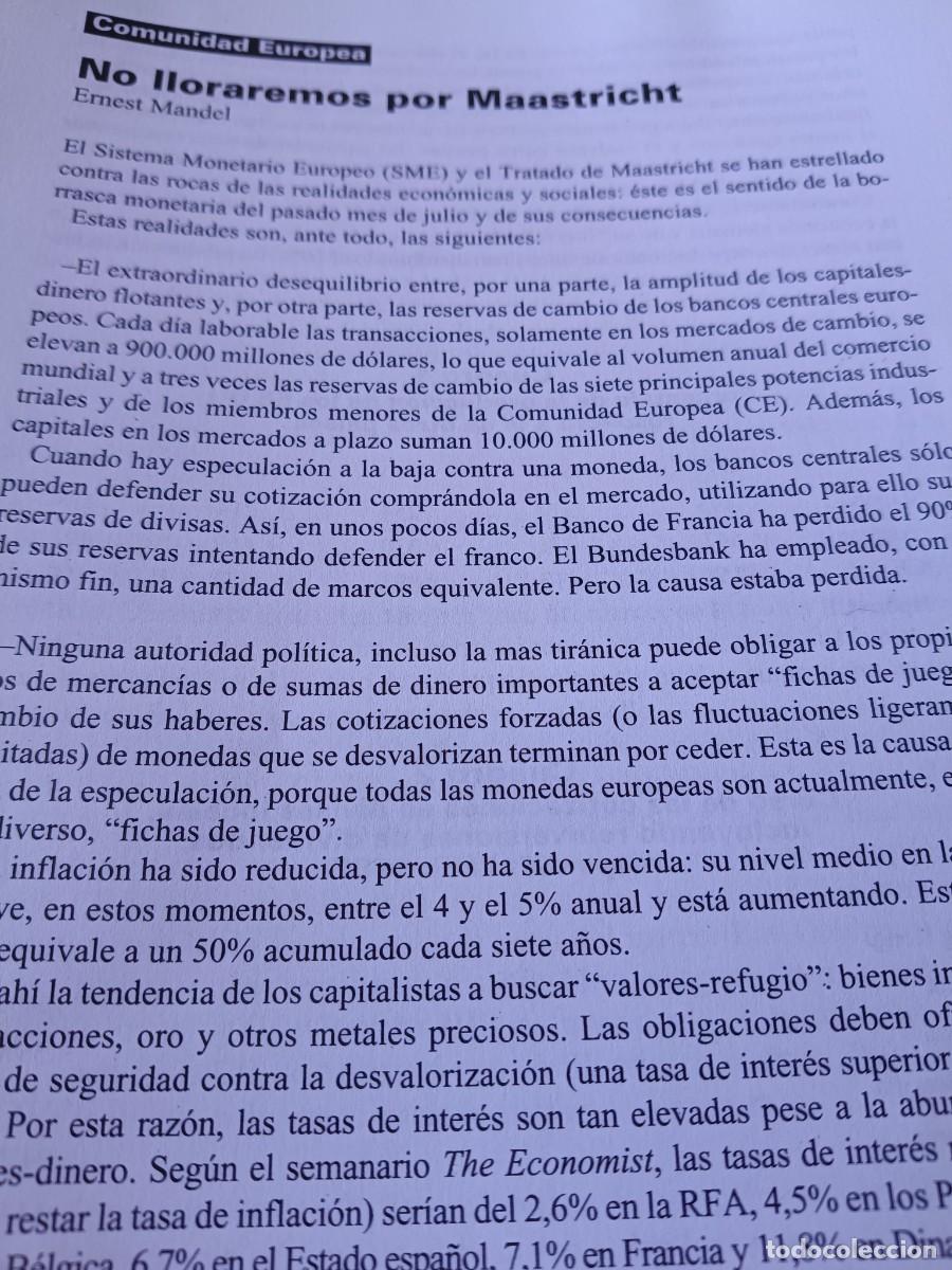 Coleccionismo de revistas y peri&oacute;dicos: ERNEST MANDEL SOBRE LA COMUNIDAD EUROPEA Y MAASTRICHT. 8 PAGINAS DE REVISTA VIENTO SUR 1992